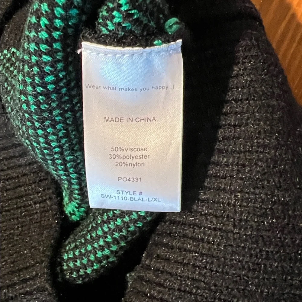 Dressed in LALA Black Cardigan with Neon Green Alien Heads - Picture 12 of 13